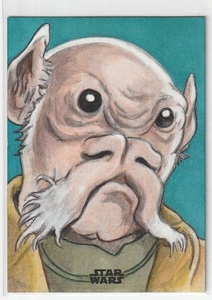 Art hand Auction [1of1 Sketch Card] TOPPS 星球大战手绘插画签名, 古董, 收藏, 交易卡, 其他的