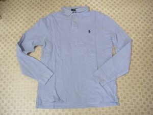 S16 POLO RALPH LAUREN SLIM FIT LG ポロ ラルフローレン ポロシャツ　長袖 水色