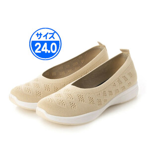 [ new goods unused ] knitted pumps beige 24.0cm 22538