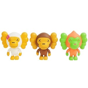 ア ベイシング エイプ A BATHING APE ×KAWS 2005 Baby Milo Set 3体セット マルチ Size【フリー】 【中古品-非常に良い】【中古】