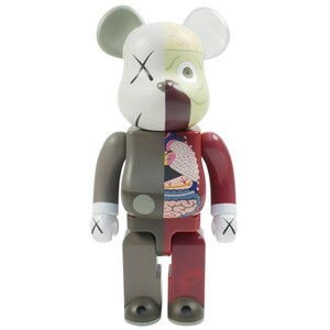 カウズ KAWS ×MEDICOM TOY BE＠RBRICK 400% COMPANION 人体模型ベアブリック 茶 Size【フリー】 【中古品-ほぼ新品】【中古】