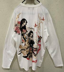 ＊バットウムスメ 抜刀娘 和柄 お姉 長袖 Tシャツ トップス カットソー XXL　　　　 BJBB.G