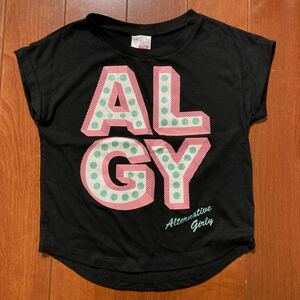 ALGY・アルジー・半袖・Tシャツ・ブラック×ピンク・１１０