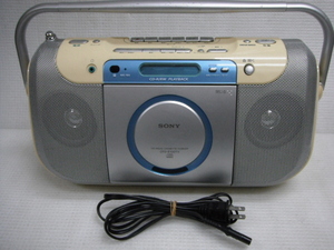 SONY ソニー CD/ラジオ/カセット レコーダー CFD-E100TV ブルー ラジカセ 動作品 2006年製 Z-b