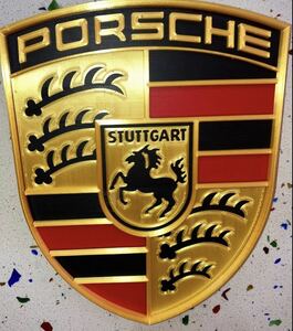 ポルシェ エンボス 看板 サイン ランボルギーニ フェラーリ スパイダー テスタロッサ PORSCHE インテリア 雑貨 店舗 ガレージ