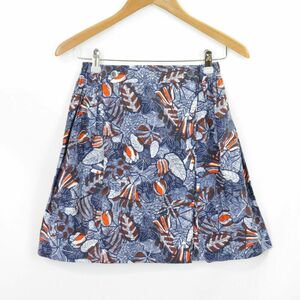  beautiful goods MAISON KITSUNEbotanikaru pattern pleat LAP skirt size36/ mezzo n fox 0504