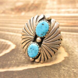  Indian jewelry turquoise silver ring ring size12 number /1104