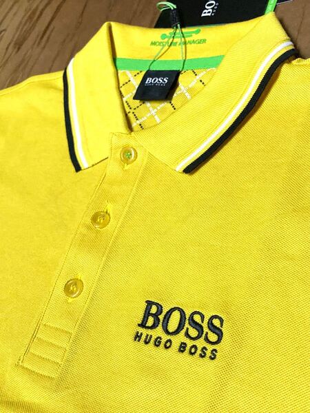 ヒューゴボス 新品未使用 Sサイズ ポロシャツ ポロ POLO ビジネス ゴルフ スポーツ 黄色 HUGO BOSS