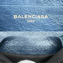 超美品★定価約11万円★BALENCIAGA バレンシアガ クラシックレポーター XS ショルダーバッグ レザー 本革 ネイビー レディース イタリア製_画像9