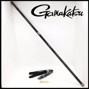 【美品】がまかつ 鮎竿 釣竿 一本釣り カーボン 黒 茶 グレー F-tech 鮎 硬調90 約9m Gamakatsu ケース付き 1円スタート(C50)