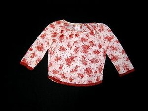  Italy made ANNA MOLINARI JEANS Anna Molinari spangled decoration floral print mesh cut and sewn blouse 