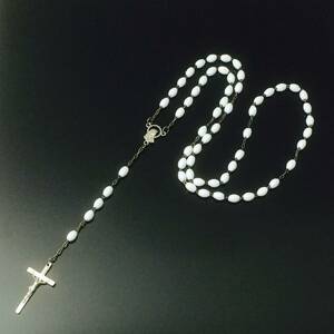  last * Rosario Rosary white white necklace accessory LA stock stylish chi car no Lowrider man and woman use re-arrival none new goods 