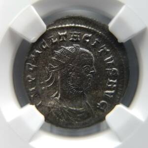【古代ローマ帝国 Tacitus Aurelianianus 】タキティス AD 275-276 NGC AU 5/5 3/5 アンティークコイン 銀貨 4.09g