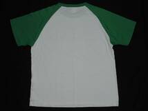 ☆チャンピオンのロゴと英文字プリント袖緑の白半袖Tシャツ☆１５０センチ☆_画像3
