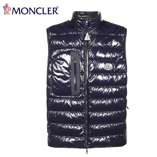 送料無料 18 MONCLER モンクレール 1A00036 595P7 USEDOM ネイビー ダウンベスト size 2