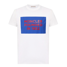 送料無料 146 MONCLER モンクレール 8C74610 8390Y ホワイト ロゴ クルーネック 半袖 Tシャツ size L_画像3