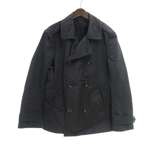 【特別価格】トムフォード/TOM FORD コットン ナイロン Pコート ジャケット メンズ50 ブラック