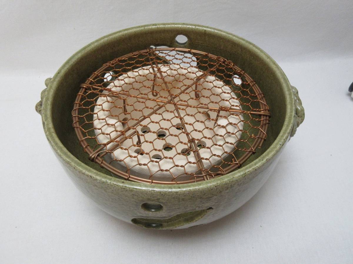 s-s1571和上】飾り壺 花瓶 碧釉 桐箱入り 【倉庫整理品/現状渡し ...