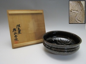 K907304 [Sue Kiln Kiln Kimori Tokuzawa Mamoru Kuro Cowcape Box Inscrict