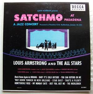 ◆ LOUIS ARMSTRONG / Satchmo at Pasadena ◆ Decca DL-8041 (black:dg) ◆ V