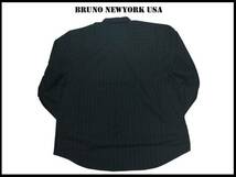 新品 【黒色-4XLB】 Bruno Newyork ストライプシャツ　人気大きいサイズ　ローライダー　ドレススタイル_画像3