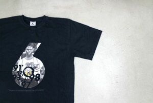 【古着 NIKE JORDAN転写フロッキープリント半袖Tシャツ黒L】マイケルジョーダンジャンプマンバスケットボールAIRJORDAN