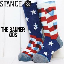 【送料無料】STANCE BOYS スタンス THE BANNER KIDS SOCKS キッズソックス　子供用靴下 K556A21BAN　 L（20.5cm-23cm）サイズ_画像1