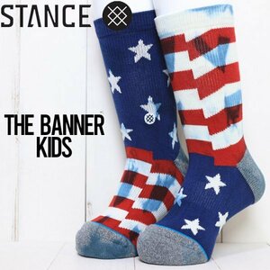【送料無料】STANCE BOYS スタンス THE BANNER KIDS SOCKS キッズソックス　子供用靴下 K556A21BAN　 L（20.5cm-23cm）サイズ