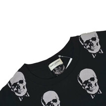 【SAINT LAURENT / サンローラン】BLACK AND WHITE SKULL T-SHIRT , エディ・スリマン スカル シルク Tシャツ《SIZE : S》_画像4