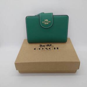 未使用 コーチ 財布 COACH アウトレット レザー ミディアム アウトレット品