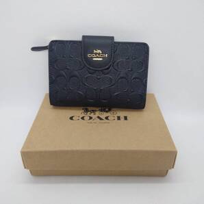 未使用 COACH 二つ折り財布C5896 ブラック アウトレット品