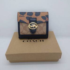 未使用 二つ折り財布アウトレット シグネチャーキャンバス ミニ財布 カーキマルチ レディース COACH 6260