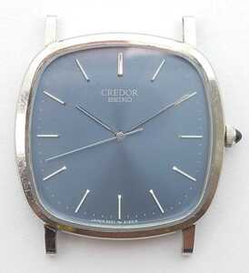 【BK-1289】 SEIKO CREDOR 5931-5170 メンズ 腕時計 ブルー文字盤 スクエア 3針 クレドール 稼働品 ヴィンテージ SS セイコー