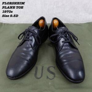 FLORSHEIM PLAIN TOE Shoes 1970s Size9.5D Vintage フローシェイム プレーントゥシューズ 1970年製 27.5cm ヴィンテージ