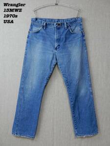 Wrangler 13MWZ Indigo Denim Pants 1970s Made in USA W36 L30 Vintage ラングラー インディゴデニムパンツ 1970年代 アメリカ製