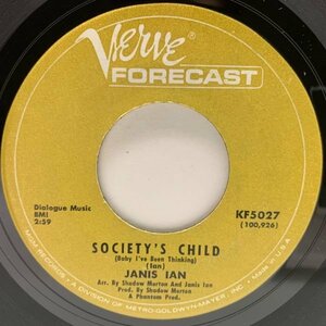 USプレス 7インチ JANIS IAN Society's Child (Baby I've Been Thinking) ('67 Verve Forecast) 美メロウなガールズポップ 45RPM.