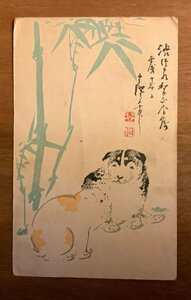 Art hand Auction PP-4123 ■送料無料■ 長野県 犬 絵 絵画 切手 消印 長野湯田中11.1.1 渋温泉旅館 つばたや忠右衛門 信州 信濃 絵葉書 写真 古写真/くNAら, 印刷物, 絵はがき, ポストカード, その他