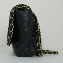 CHANEL シャネル フラップ チェーントリム マトラッセ ダブルチェーン ショルダーバッグ ブラック b5626_画像3