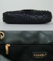 CHANEL シャネル フラップ チェーントリム マトラッセ ダブルチェーン ショルダーバッグ ブラック b5626_画像5