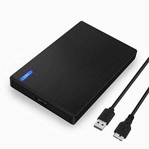 2.5インチ HDDケース 外付けSSDケース USB3.0接続 SATAハードディスク ケース 対応9.5mm/ Black 
