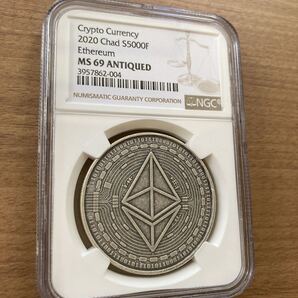 【NGC鑑定MS69】アンティーク版 イーサリアム Ethereum チャド共和国 CFAフラン 1オンス銀貨 シルバーコイン クリプトカレンシー 暗号通貨