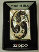 ジッポーZippo Shellシェル（りゅう龍 竜ドラゴン）白蝶貝象嵌 DGS-B 新品 2012年製_画像6