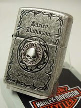 日本限定 Zippo ハーレー/Harley-Davidson/銀彫 HDP-70 JP スカルSkull メタル_画像2