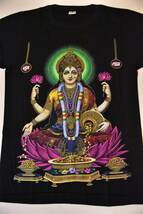 ◆神様・仏様Tシャツ　ヒンドゥー教の女神　ラクシュミー(吉祥天)◆新品◆在庫サイズM・XL_画像1