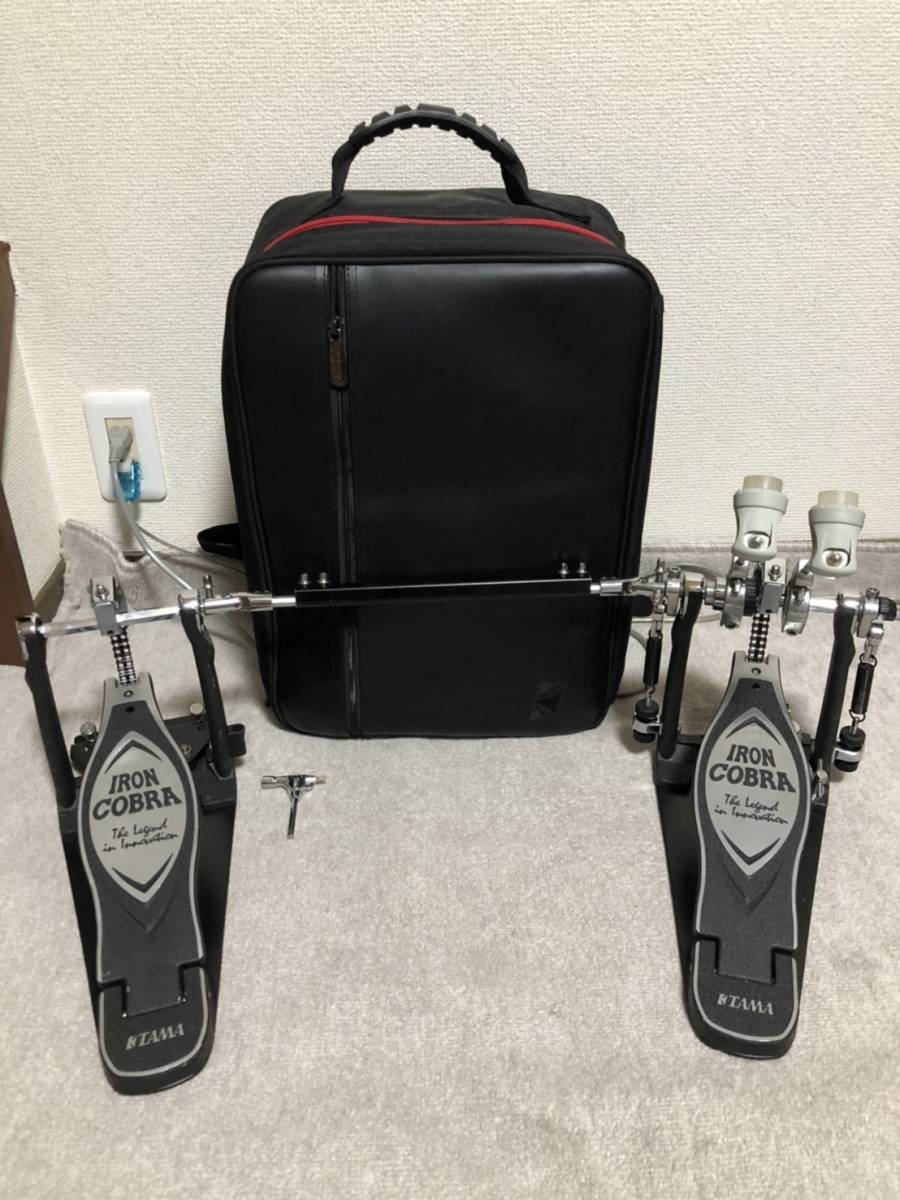 桜瑪瑙 TAMA IRON COBRAツインペダル ハードケース付 - 打楽器