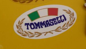 海外　限定品　送料込み　 Tommaselli Motorcycle Parts Oval Sticker トマゼリステッカーホワイト2枚セット 40mm x 20mm ステッカー