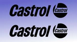 海外　限定品　送料込み CASTROL decal sticker カストロール ステッカー デカール ブラック 15cm x 3.8cm 2枚セット ステッカー