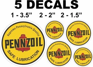 海外　限定品　送料込み　Pennzoi ペンゾイル ペンズオイル 石油 5枚セット 車 バイク ステッカー