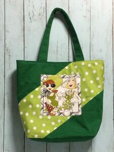 ファスナー付きトートバッグ ハンドメイド ロラライハリス