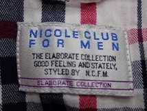 送料無料 NICOLE CLUB FOR MEN ワイヤー襟 ウエスタンシャツ・50◆ニコルクラブフォーメン/チェック/22*7*5-4_画像8